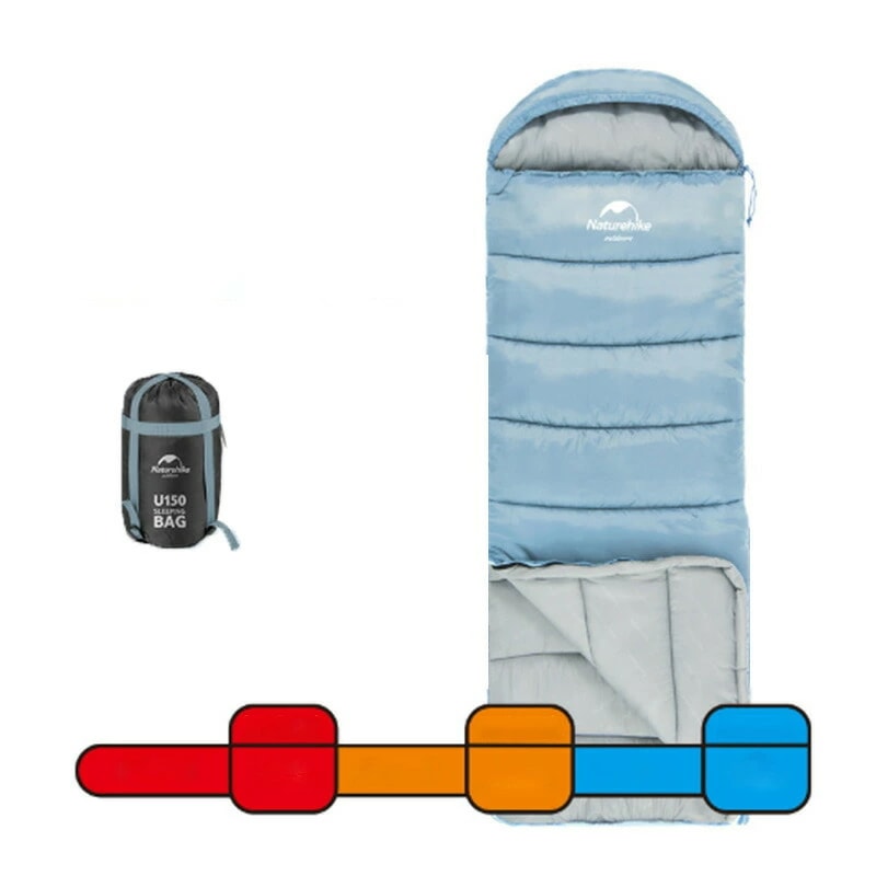 寝袋 シュラフ 封筒型 1人用 保温 超軽量 連結可能 撥水性 アウトドア キャンプ ハイキング 車中泊 テント泊 敷布団 花見 登巧ドライブ旅行 防災用 3シーズン 収納袋付き