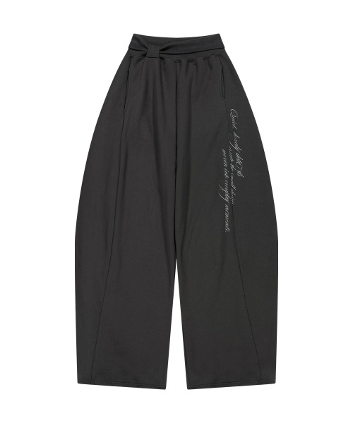 【ILLIGO】 Lace Ribbon Sweat Pants Charcoal 正規品