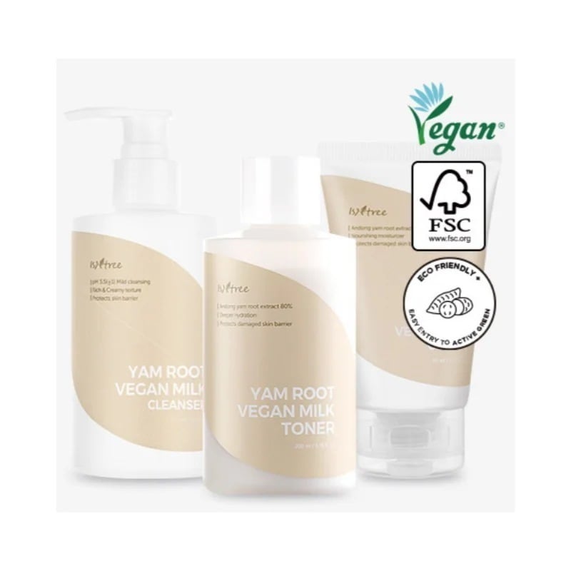 ヤマイモヴィーガンミルク3点企画セット(クレンザー / 化粧水 / クリーム )