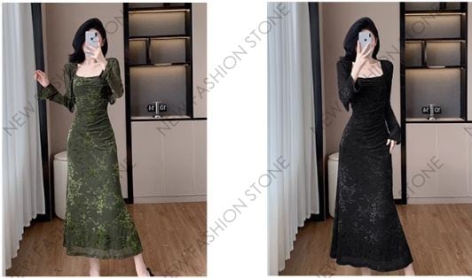 ドレスドレスレディース長袖ストールキャミソール刺繍ワンピース-74