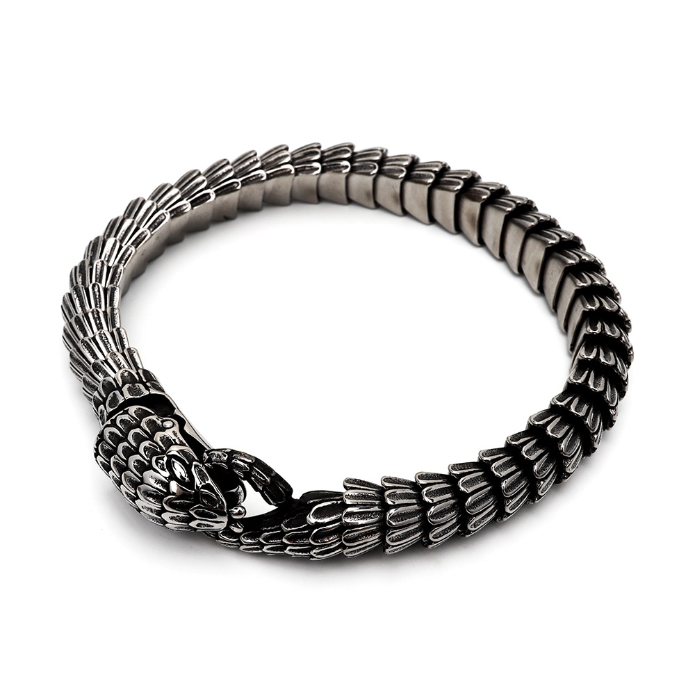 ステンレス スネークブレスレット [b496]