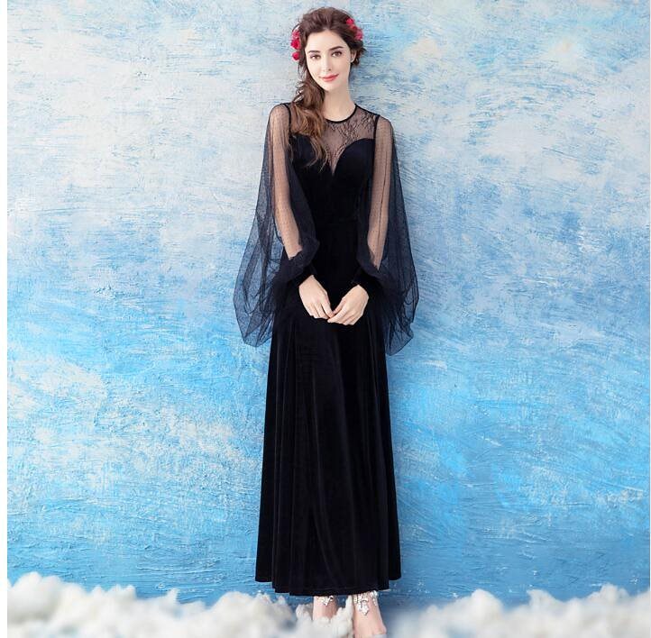 高級感結婚式ワンピース 袖あり マーメイドドレス ロングドレス マキシ丈ワンピース フォーマルドレス 9,605円