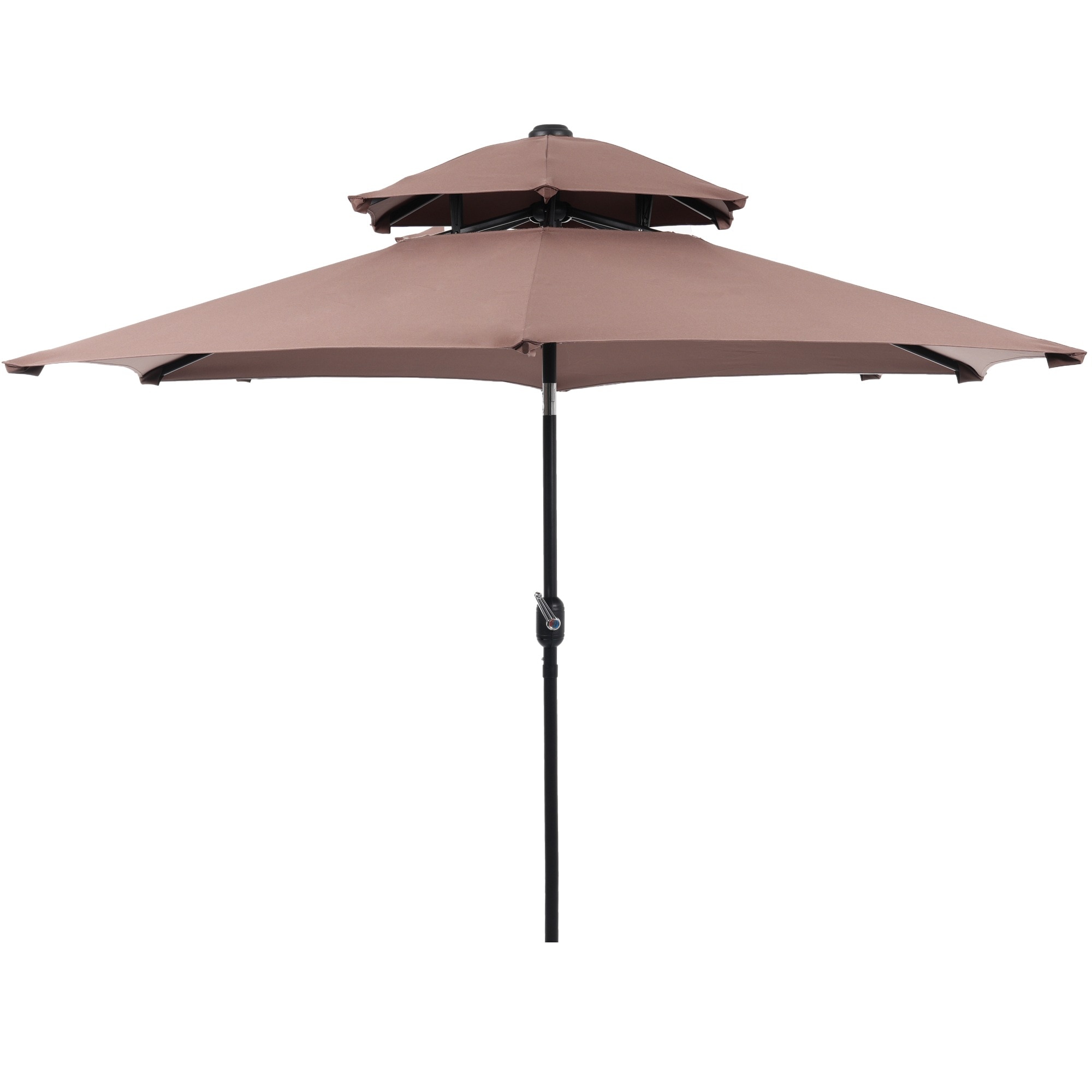 【安心保証付き】【ブラウン・シンプルデザイン・直径270cm 】パラソル単体 30+UPF紫外線対策 角度調整 パラソルセット ベース パラソル ガーデンパラソル488