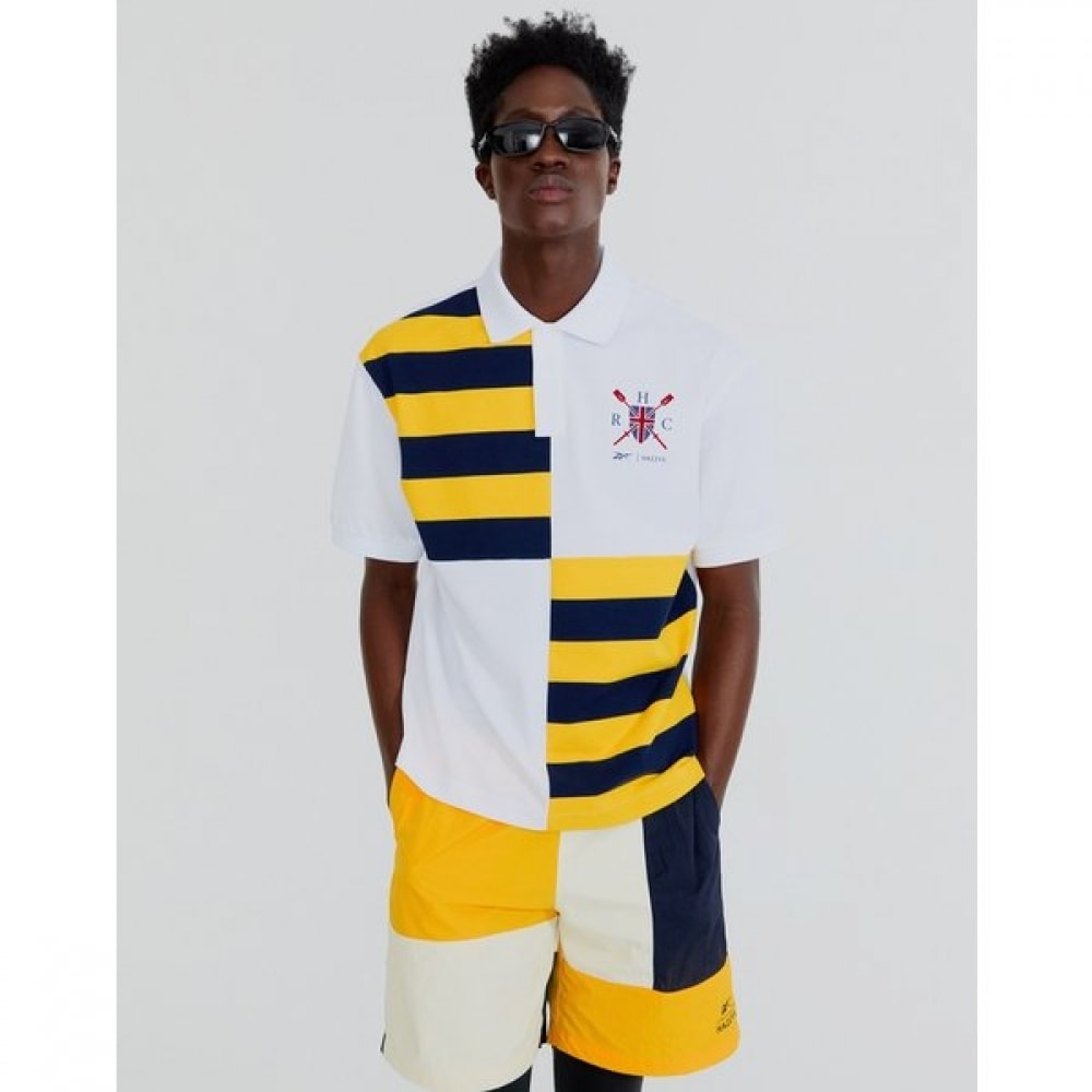 HAZZYS x REEBOK カラーブロック ローイング ポロシャツ HZTS4E871WT