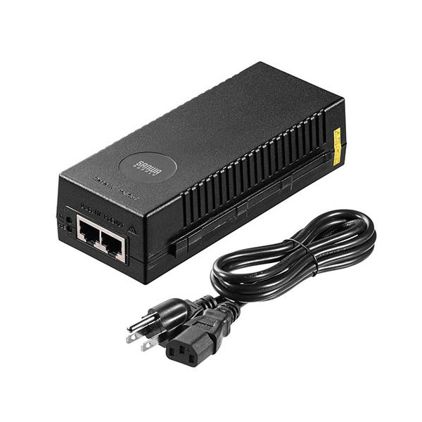 サンワダイレクトPoEインジェクター(PoE給電電力供給IEEE 802.3af対応IPカメラ) 500-SWH0111個