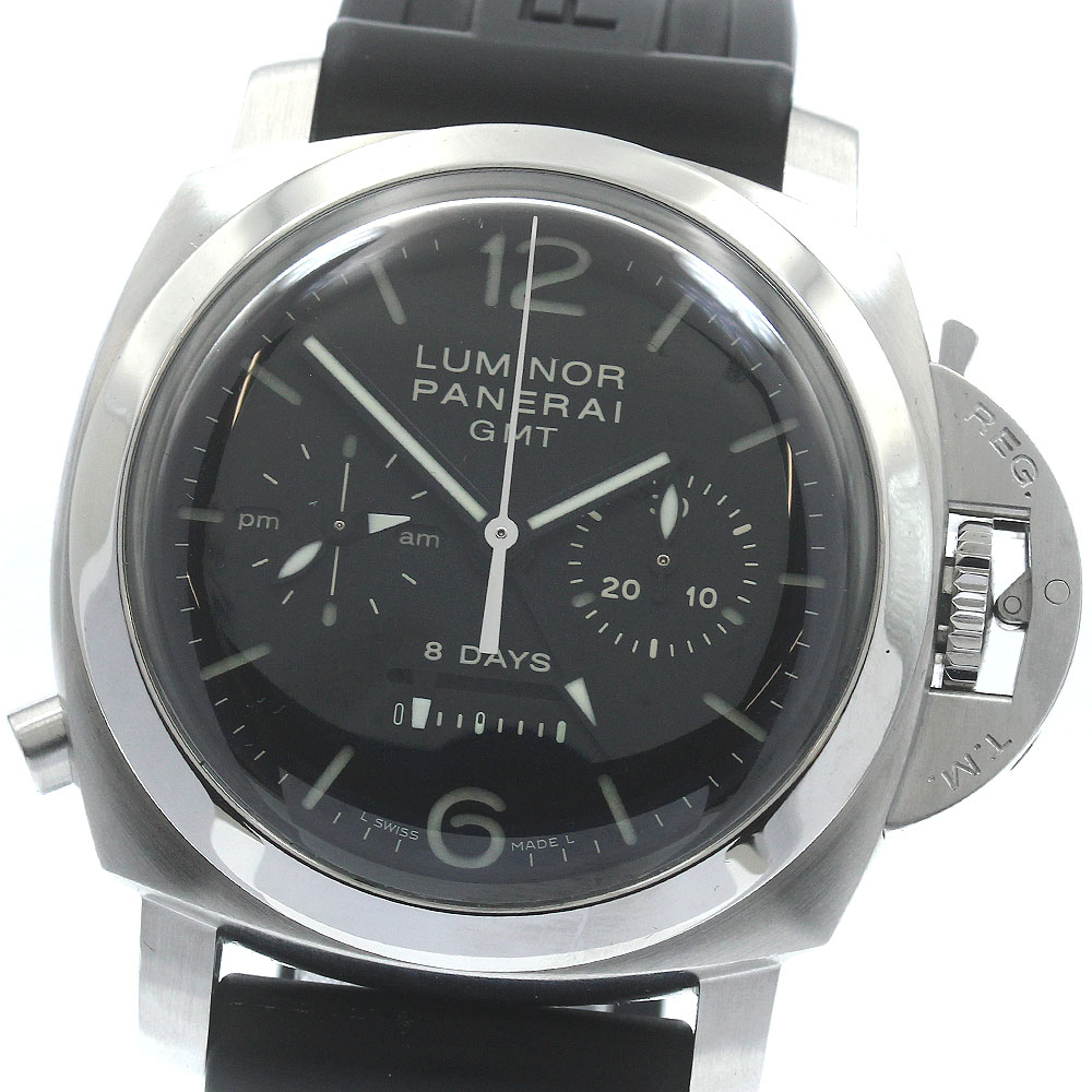 パネライ PANERAI PAM00275 ルミノール 8Days GMT クロノグラフ 手巻き メンズ 良品 箱・保証書付き_886030【中古】