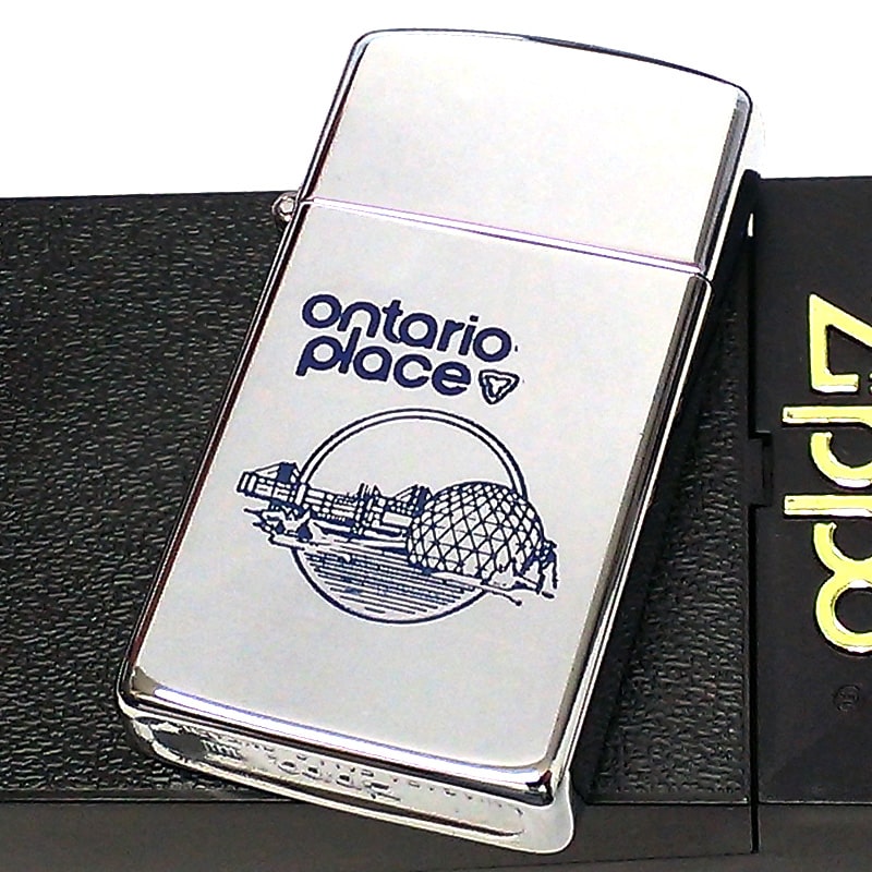 ZIPPO ライター 1992年製 スリム カナダ製 オンタリオ製 ジッポ レア 廃盤 かっこいい ヴィンテージ オンタリオプレース 未使用品 絶版 メンズ 珍しい シルバー おしゃれ プレゼント
