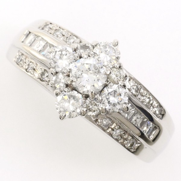 PT850 プラチナ リング 13号 ダイヤ 0.22 0.84 カード鑑別書 ジュエリー 中古