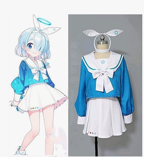 ブルーアーカイブ アロナ Arona コスプレ衣装+髪飾 +ウィッグ