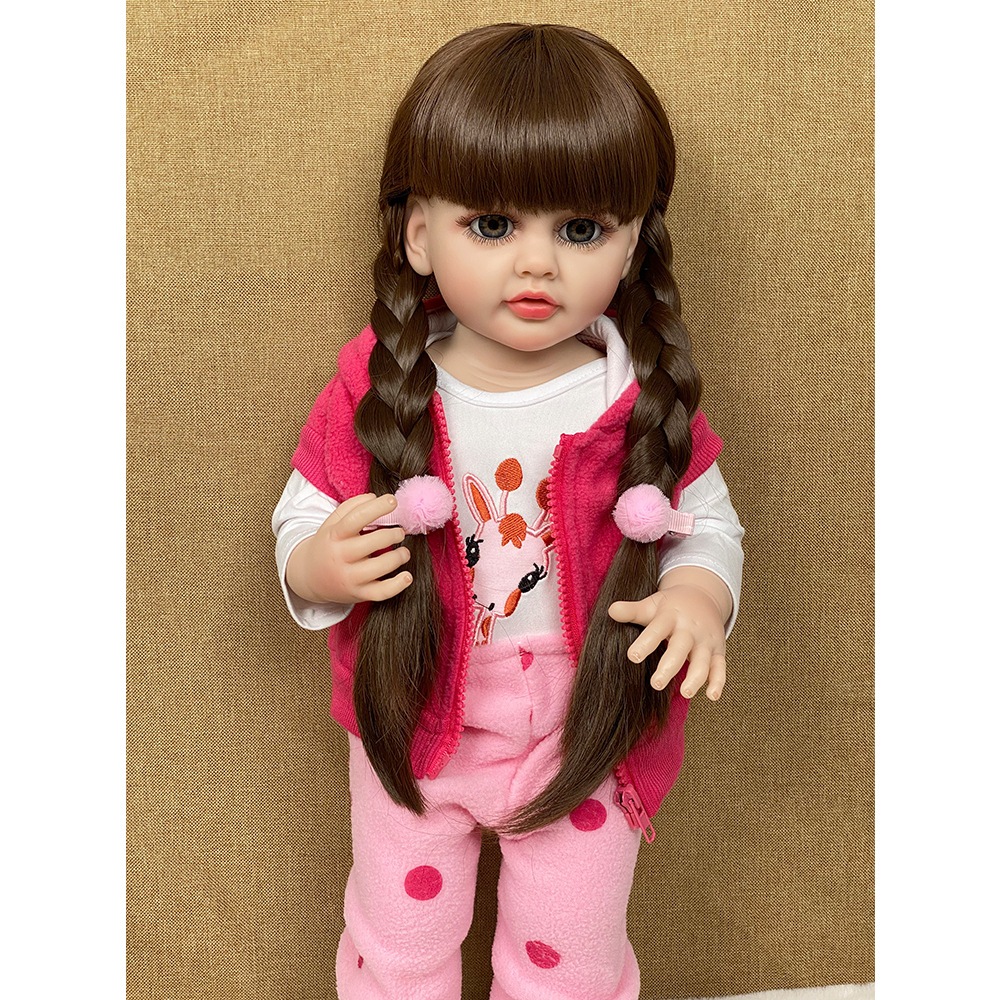 リボーンベビーおもちゃかわいいロングヘアの女の子55cmフルプラスチックお風呂コレクションギフトシミュレーション人形