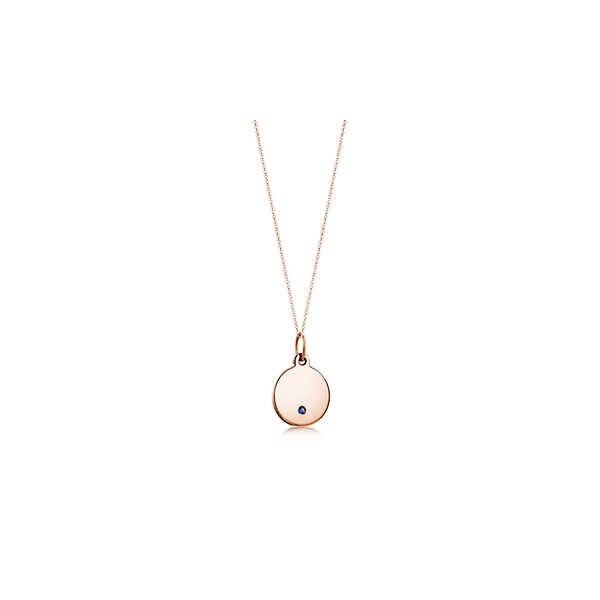 ティファニー TIFFANY ネックレス ローズゴールド 18K ブルー サファイヤ チャーム チェーン91.5cm