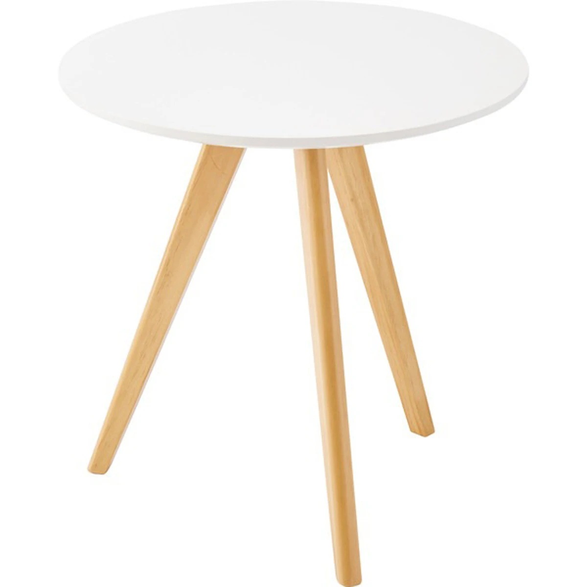 ラウンドサイドテーブル TAP-005WH サイドテーブル おしゃれ 丸型 丸い 円形 木製 天然木 ウッド コンパクト ミニ 小さい 小さめ ベッド ソファ シンプル 韓国インテリア ホワイト ナチ