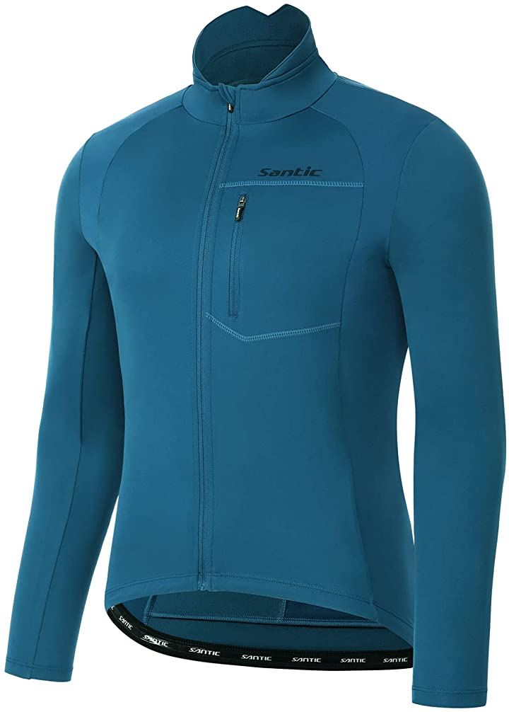 メンズ サイクルジャージ 長袖 サイクルジャケット ウィンドブレーカー 防風 防寒 秋冬用 ネービー( ネイビー, XL)