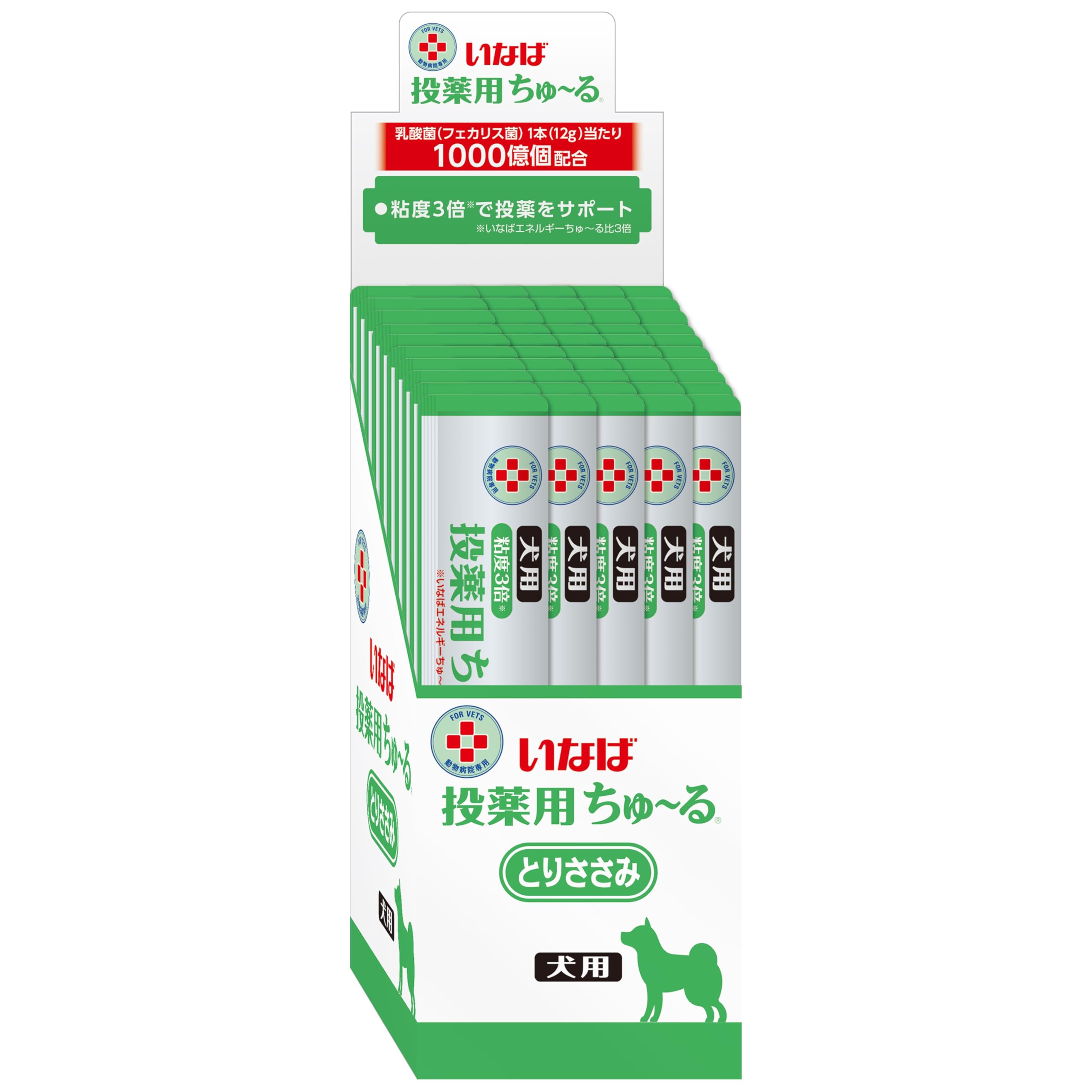 いなば 犬用おやつ 投薬用ちゅ～る 乳酸菌1,000億個 犬用おやつ とりささみ味 12グラム (x 50本)
