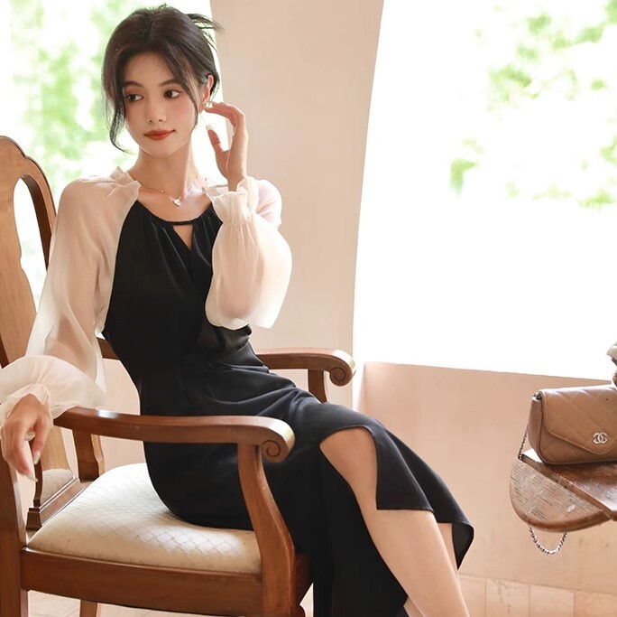 ワンピース パーティードレス ロング丈 スリット かわいい 大人可愛い きれいめ カジュアル 大人 上品 おしゃれ お洒落 かっこいい 大人女子 ラブリー キュート ガーリー 個性的 クール セクシー