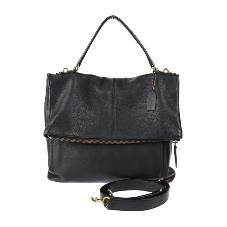 美品 COACH コーチ ショルダーバッグ 71186 ブリーカー レノックス レザー ブラック ゴールド金具 2WAY ハンドバッグ 本物保証 中古