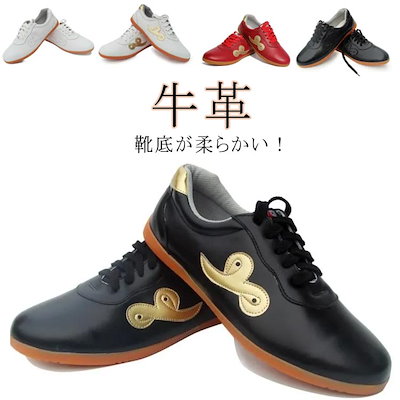 Qoo10] 太極拳シューズ 天然革 雲ユン ホワイト