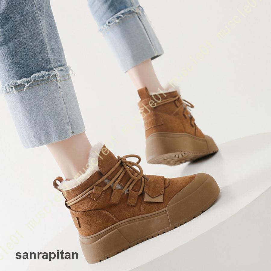 ムートンブーツ 冬靴 レディース スノーシューズ レースアップ きれいめ ふわもこ 防寒 滑らない 編み上げブーツ ハイカット 出勤 リゾート ウインターブーツ