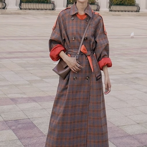 レディース アウター コート ロングコート トレンチコート 長袖 襟付き 前開き ボタン ポケット ウエストベルトかわいい 大人可愛い きれいめ シンプル 上品 おしゃれ かっこいい レトロ 6