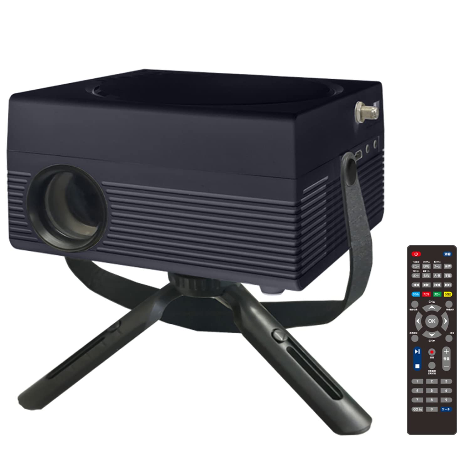 東京Deco プロジェクター 家庭用 1080P TVチューナー＆DVD搭載 170ANISルーメン 小型 LED 台形補正 三脚付き [地上デジタルチューナー/DVD内蔵/録画機能/HDMI] 19