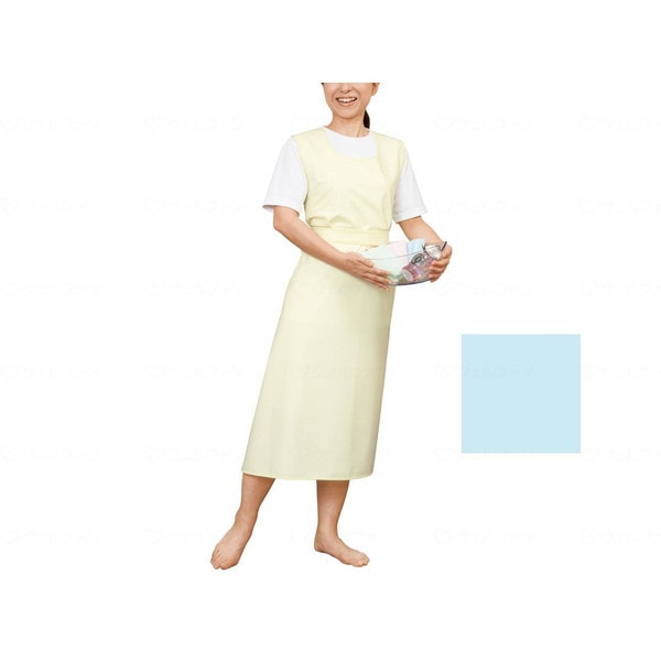 大阪エンゼル 入浴介助エプロン ひもタイプ サックス L 6013 メーカー直送