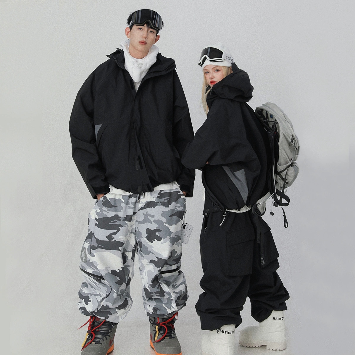スノーボードウェア 2024 2025 上下セット レディース メンズ 防水20000 ジャケット アウター パンツ 韓国風 防水防寒防雪保温