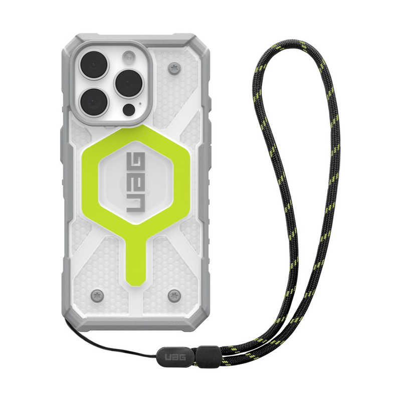 UAG　iPhone 16 Pro 耐衝撃ケース MAGSAFE対応 PATHFINDER CLEAR (ランヤード同梱) アクティブネオン　UAG-IPH24MA-MS-AN/L