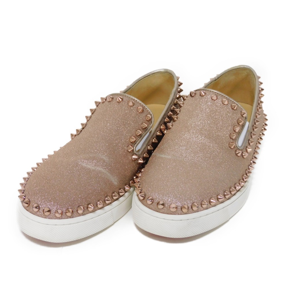 【中古】 スニーカー 36 ラメ フラットシューズ 23cm ピックボート スリッポン スパイク スタッズ