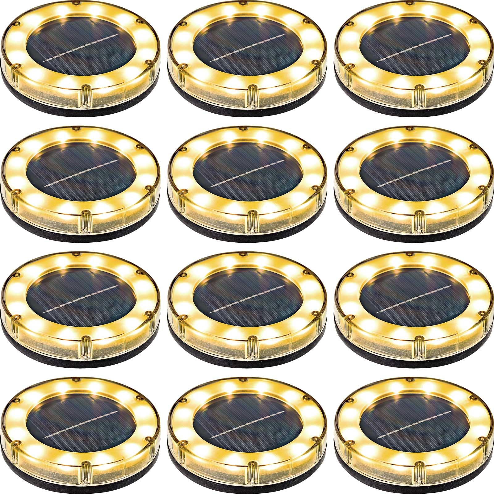 ソーラーライト ガーデンライト 屋外 埋め込み ENTLIGHT V2（ウォーム12個）