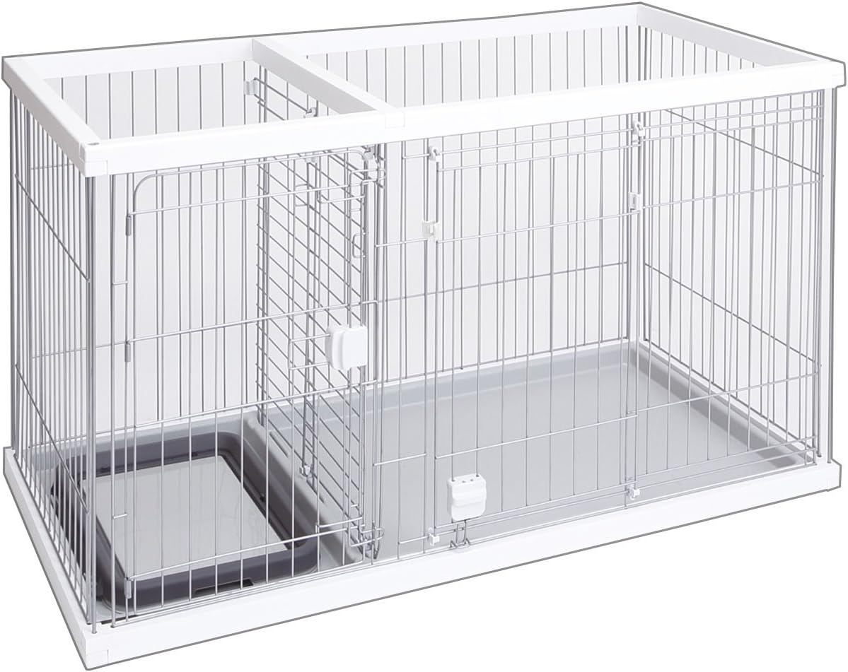 ペティオ (Petio) トイレのしつけが出来る ドッグルームサークル ホワイト レギュラー