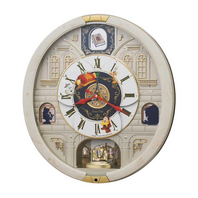 セイコー　からくり時計 (Disney Time(ディズニータイム)ミッキー＆フレンズ) アイボリーマーブル模様　FW591A