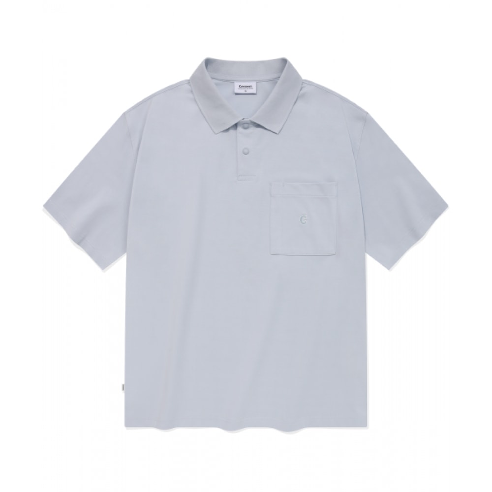 COVERNAT オーセンティックポケットカラー T シャツライトブルー