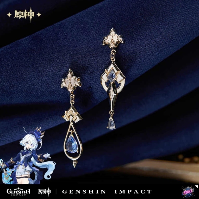【プロ品質を極める!】原神 グッズ / フリーナ インプレッションシリーズ / 非対称イヤリング（925シルバー） / Genshin Impact Furina 芙宁娜 げんしん コスプレ 2