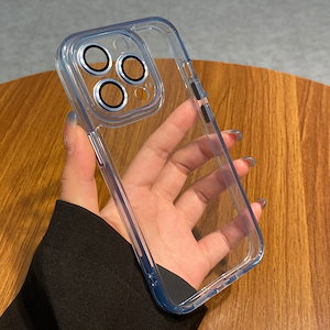 Iphone15promax 携帯電話ケースに適したブルークリスタルクリアオールインクルーシブレンズフィルム新しい Apple 14pro ハイエンド透明アクリル 13promax オールインクルーシ