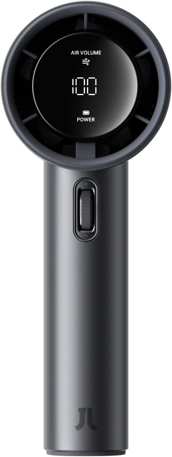 JISULIFE ハンディファン 冷却プレート 小型 卓上扇風機 USB充電式 5000mAh大容量バッテリー 最大15時間動作 冷感 携帯扇風機 手持ち扇風機 1-100段階風量調節 強風 LED