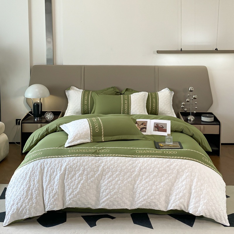 2024 肌に優しい綿刺繍 4 点セット立体寝具エンボス花プリンセス スタイルのベッドシーツと掛け布団カバー