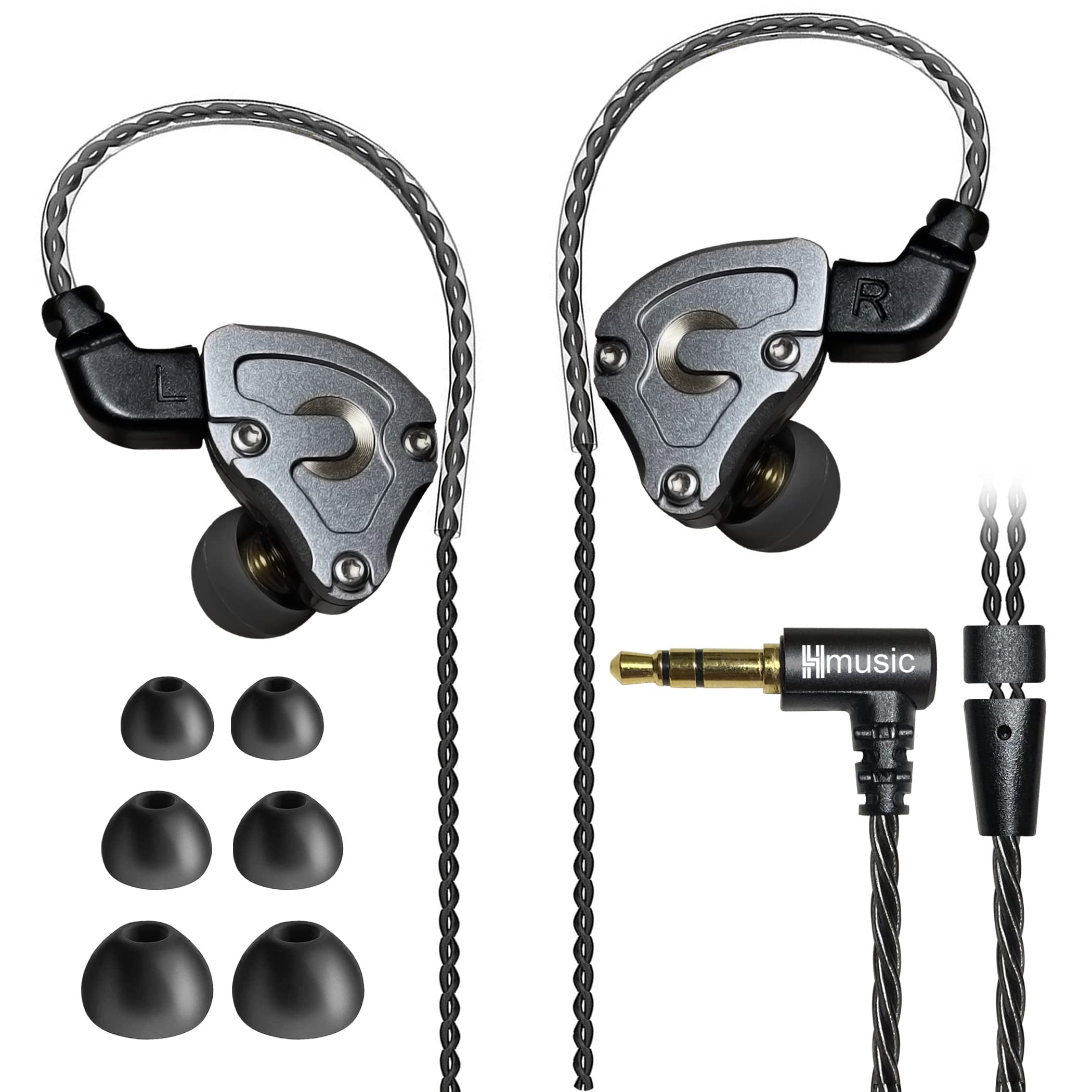 Hmusic IEM ヘッドフォン 有線 HiFi ステレオ イヤホン 雑音遮断 有線イヤホン 0.78mm 2Pin 取り外し可能ケーブル付き (マイクなし) 17,919円