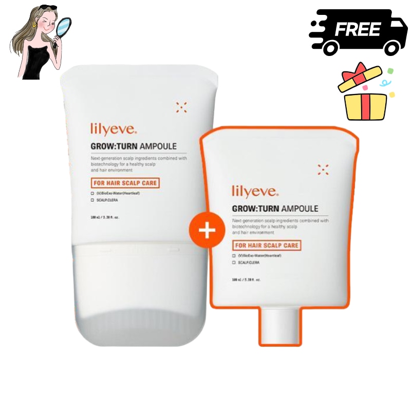 【1+リフィル)】グローターンヘアアンプル100ml 1+リフィル /ヘアエッセンス/ヘアケア／頭皮ケア／脱毛ケアアンプル／脱毛ケアソリューション/育毛剤