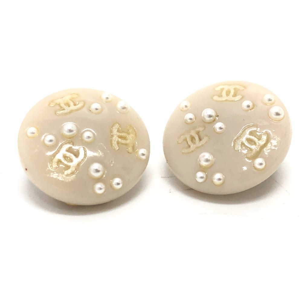 イヤリング CC ココマーク 03P フェイクパール ラウンド イヤリング ピアス 小物 プラスチック ベージュ