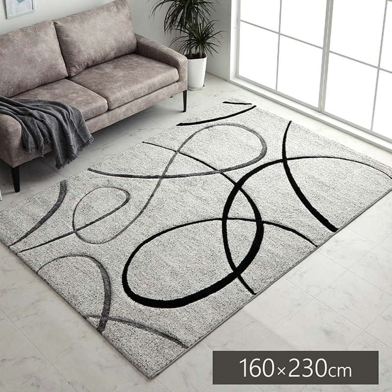 ラグマット カーペット 絨毯 長方形 160x230cm 厚手 高級 トルコ製 ウィルトン織り カービング加工 モダン 床暖房 ホットカーペット対応