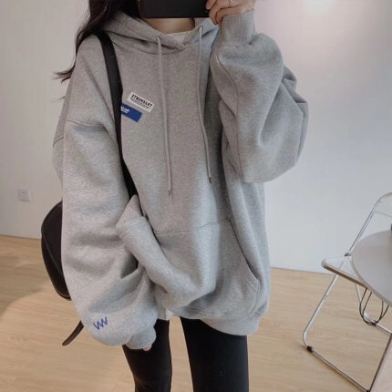 トップス デート プルオーバー パーカー フーディー 袖あり 長袖 春 秋 冬 10代 20代 個性的 グレー XS S M L ストリート こなれ感 ゆったり マニッシュ ルーズ ラフ