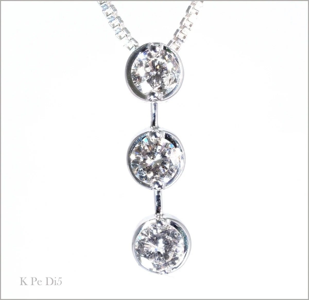 天然 ダイヤモンド ネックレス 高クラリティー 0.5ct K18WG 18金製品 74