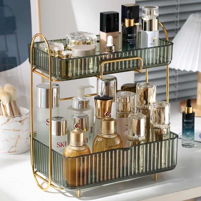 化粧品メイクボックス 収納ボックス アクリル製化粧台デスクトップ用 大サイズ