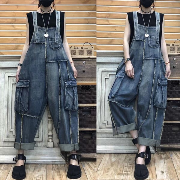オーバーオール レディース デニム ゆったり 軽い サロペ デニム パンツ 40代 サロペット デニム