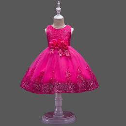 6色子供用ドレス 韓版可愛らしい結婚こんれい小花童 姫様ワンピース 女の子ウエディングドレス 明るい錠レース网纱ボサボサのワンピース 踊りを演ずるワンピース 小司会者 景品付きQXR16