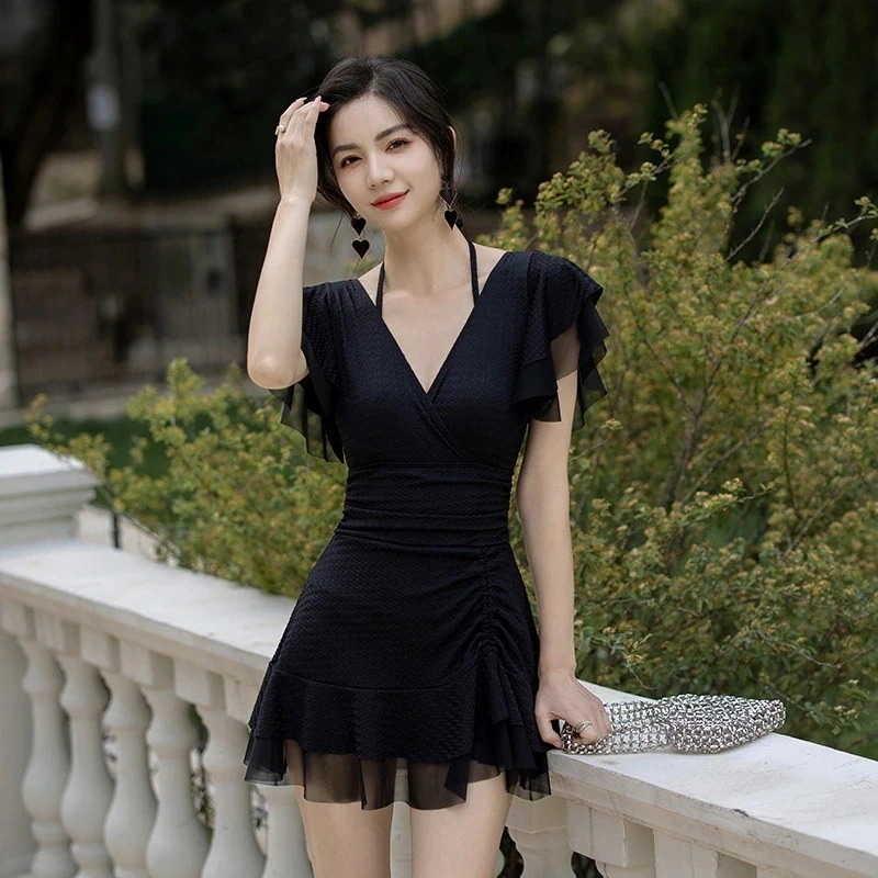 【SW.上品】 水陸両用 メガ割 体型カバー 巾着/ワンピース水着/カップ付き/首吊り水着/女性/ワンピース/スカート/ハイウエスト//薄型/温泉/休日/水着女性 福袋 T 日焼け止め 5,191円