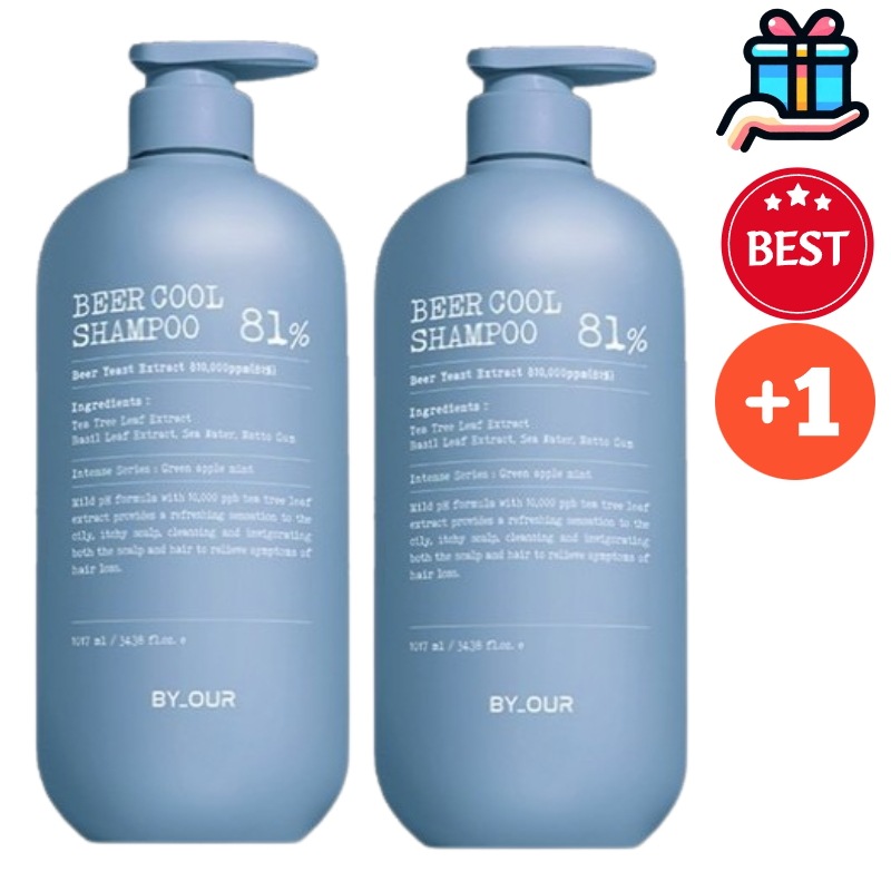 [大容量シャンプー1+1] ー ー クール脱毛予防シャンプー 1.017L × 2本ー 1.02L × 2本セット 大容量トリートメント 韓国 泡立ち香り　シャンプー ヘアケア ビール酵母シャンプー