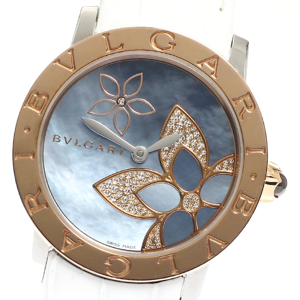 ブルガリ BVLGARI BBLP33SG ブルガリブルガリ メディテラネアン ガーデン K18PGベゼル クォーツ ボーイズ _950185【中古】