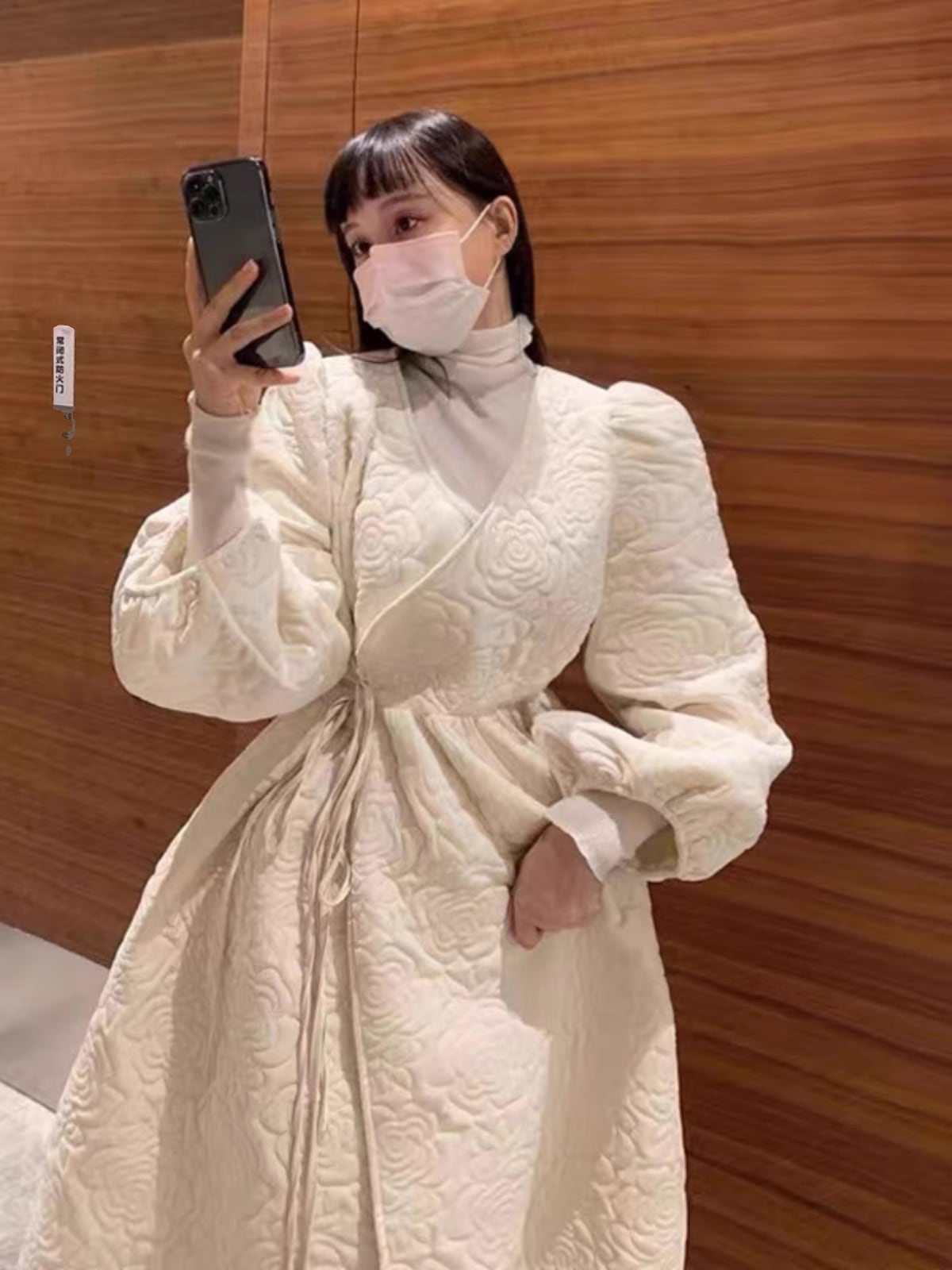 Vネックフラワーワンピース カシュクール ワンピース ドレス Aラインワンピース パフスリーブ 上品 オシャレ お呼ばれコーデ デートコーデ a5060