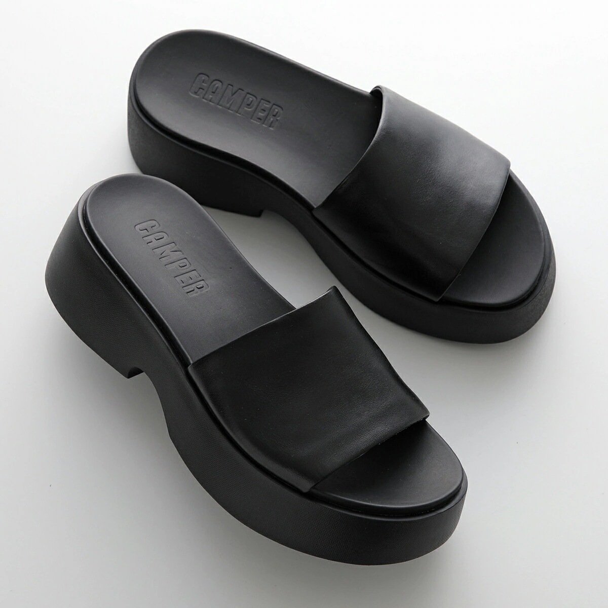 CAMPER カンペール サンダル Tasha タシャ K201797 レディース フラット プラットフォーム スライドサンダル シューズ 靴 001/Black 【mega】